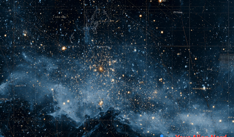 A deep-space star field based on archival astronomical plates, with one clearly missing star — an eerie gap surrounded by pinpoint stars, faint nebulae, and galactic haze, stylized like a comparison between 1950s photographic plates and modern digital imagery.