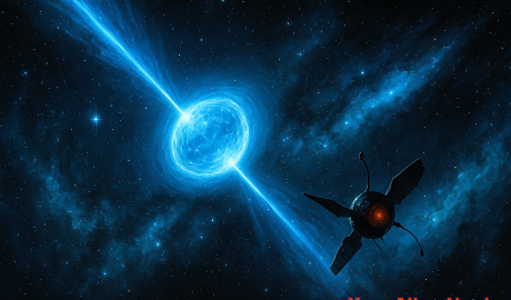 Pulsars are the collapsed remnants of massive stars that went supernova. Spinning at dizzying speeds, they emit beams of radio waves (and sometimes X-rays or gamma rays) from their magnetic poles. As these beams sweep past Earth, we detect them as precise pulses, sometimes hundreds of times per second.